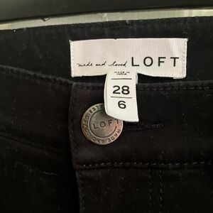LOFT Black Straight Jeans with Branded Button